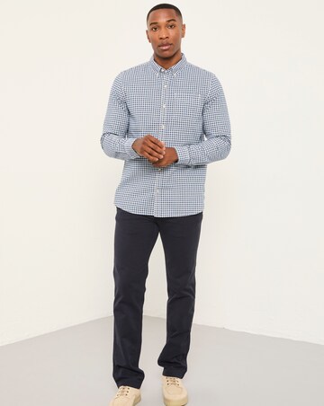 FatFace Oxford Gingham Long Sleeve Shirt (Regular & Tall) - Navy