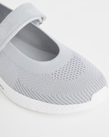 Cushion Walk Grey Mary Jane Leisure- Wide Fit (E)