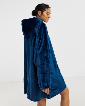 Pretty Secrets Plush Fleece Oversized Hooded Lounge Dress With Elasticated Cuffs