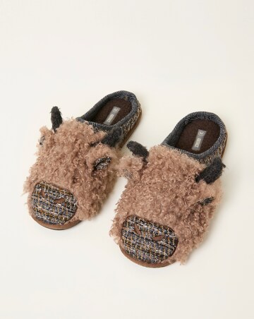 FatFace Hamish Cow Slipper - Brown