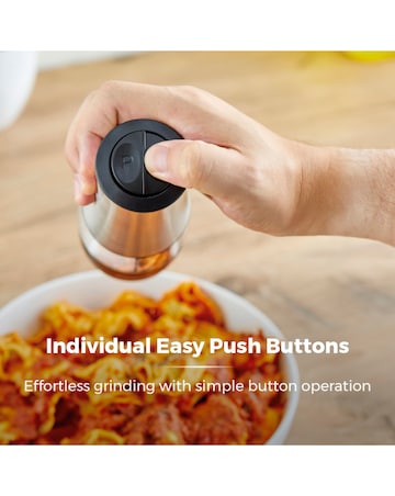 Tower Dual Electric Salt & Pepper Mill - Stainless Steel, Black