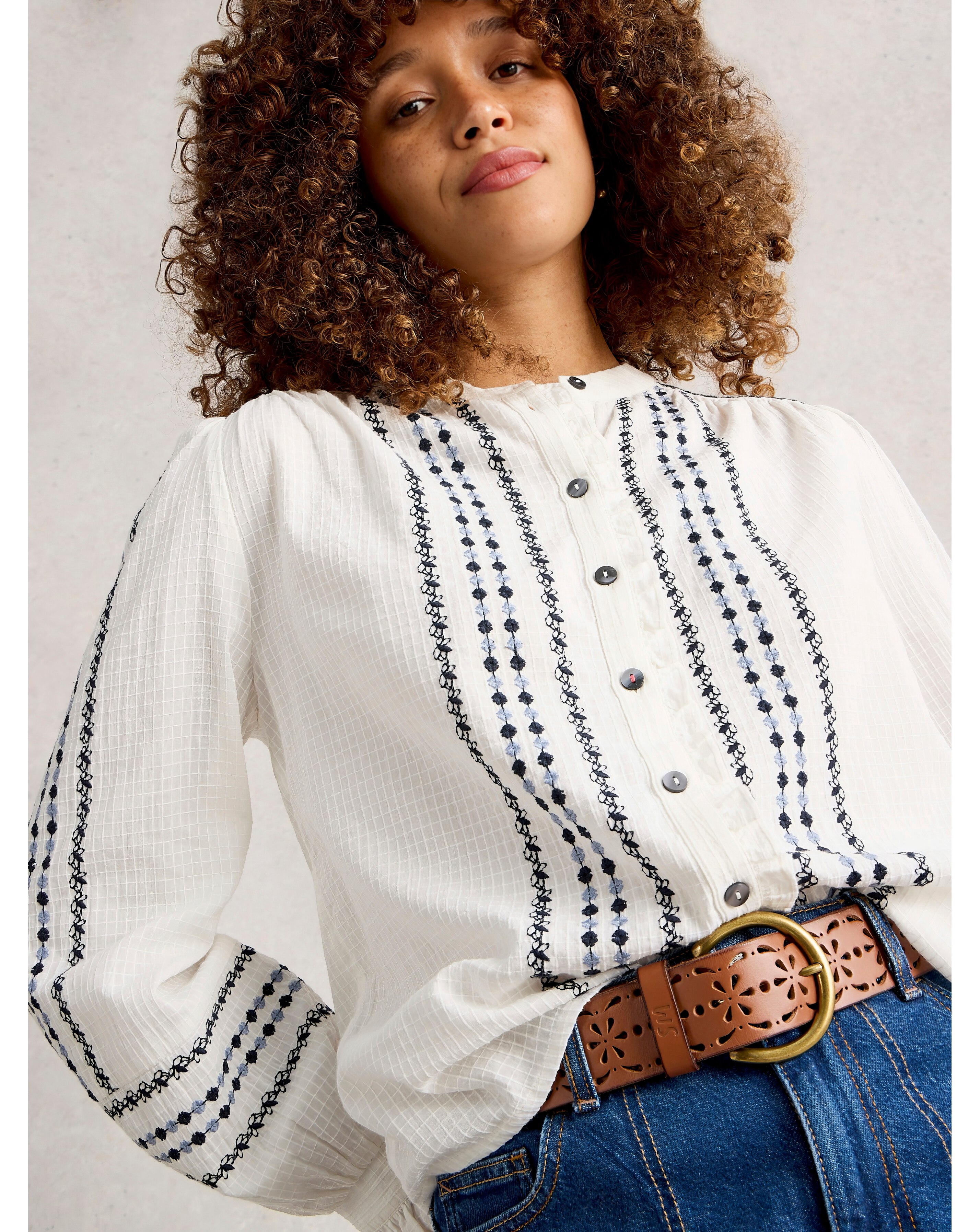 White Stuff Naomi Embroidered Shirt