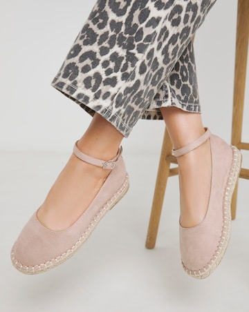 Simply Be Daphne Espadrille Ballerina With Ankle Strap - Extra Wide Fit (EEE)