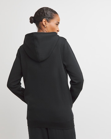 Black Longline Zip Hoodie