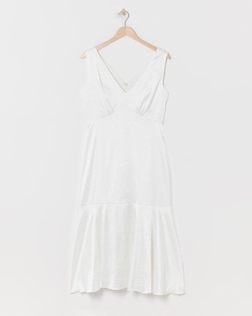 Joanna Hope Ivory Jacquard Bridal Midi Dress