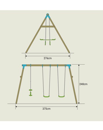 TP Woburn Wooden Triple Swing Set
