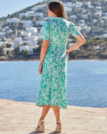 Sosandar Conversational Paisley Twist Front Shirt Dress