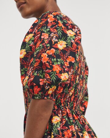 Linen Mix Shirred Bodice Sundress