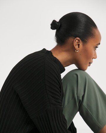 Wide Rib Funnel Neck Jumper