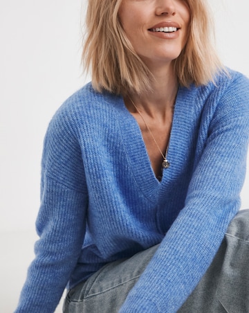 Blue V Neck Jumper