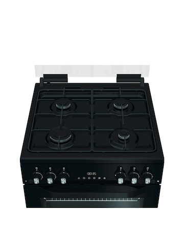 Hotpoint HDG6GDCB1 60cm Gas Double Cooker with Glass Lid - Black