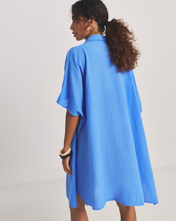 Beach To Beach Button Up Beach Shirt Blue