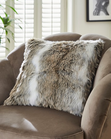 Faux Fur Striped Animal Cushion