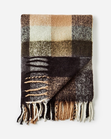 Faux Mohair Checked Throw