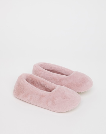 Brandy Fluffy Ballerina Slippers - Wide Fit (E)