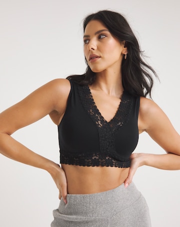 Pretty Secrets (3 Pack) Lace Trim Comfort Tops (Fits Up To D) Black/Blush/White