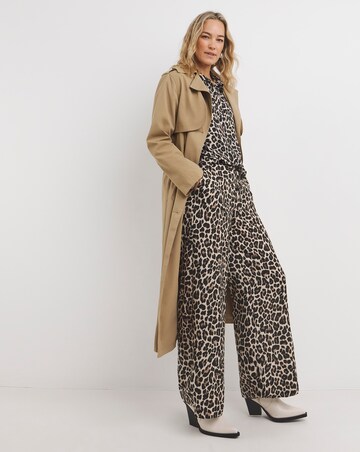 Animal Herringbone Wide Leg Pull On Trouser