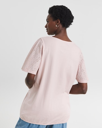 Blush Broderie Bubble Hem Top