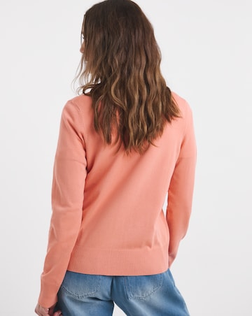 Coral Crew Neck Cardigan
