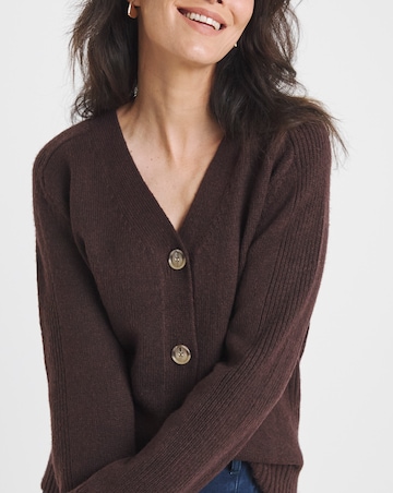 Re-luxe V Neck Seam Detail Cardigan