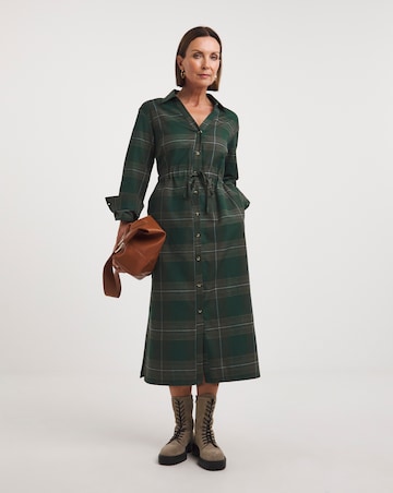 Brushed Check Utility Shirt Dress