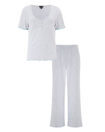 Pour Moi Ribbed Jersey Baby Overlock Short Sleeve Pyjama Set