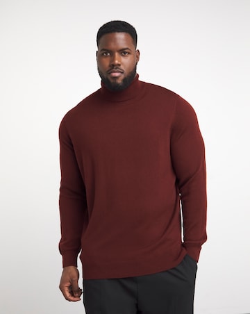 Rust Merino Wool Roll Neck