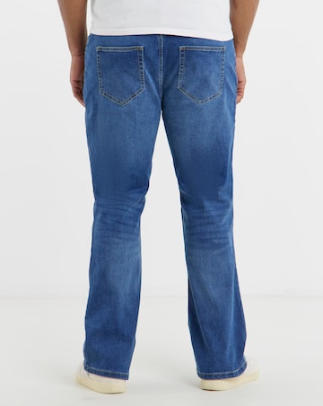 Bootcut Fit Stretch Jeans Mid Wash