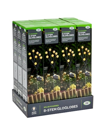 8-Stem GloGlobes Stake Light - Warm White