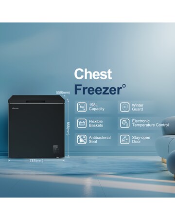 Fridgemaster MCF200EB 198L Freestanding Chest Freezer - Black - E Rated