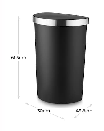 Tower Black 50L Curved Sensor Bin