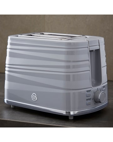 Swan Symphony Grey Kettle, 2 Slice Toaster and Microwave Bundle