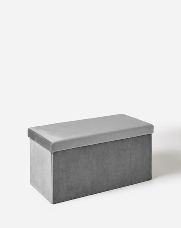 Foldable Velvet Drawer Ottoman