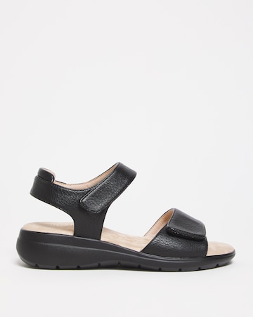 Cushion Walk Black Touch and Close Sandal Wide Fit (E)