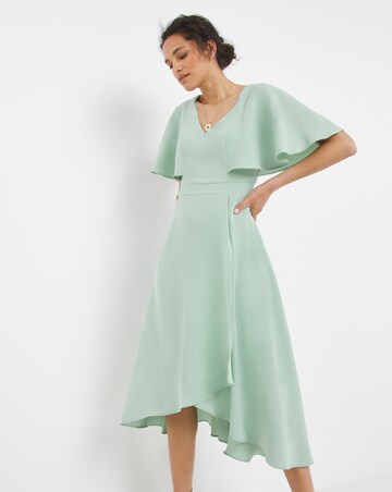 Joanna Hope Sage Angel Sleeve Midi Dress