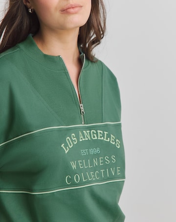 Quarter Zip Slogan Top And Legging Lounge Set