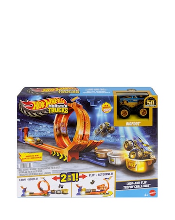 Hot Wheels Monster Trucks Loop-And-Flip Trophy Challenge Playset