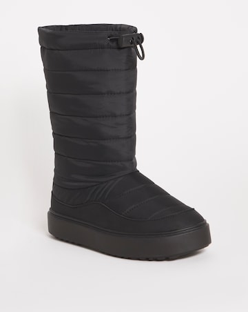 Medina Quilted Nylon Snow Boots - Wide Fit (E)