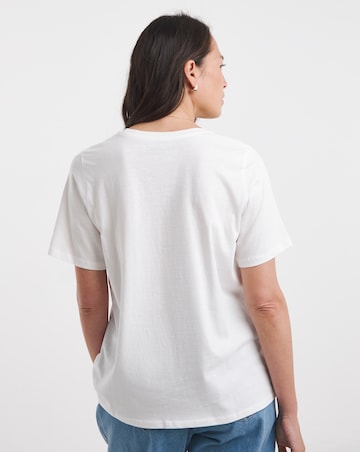 Pure Cotton White Crew Neck Short Sleeve T-shirt