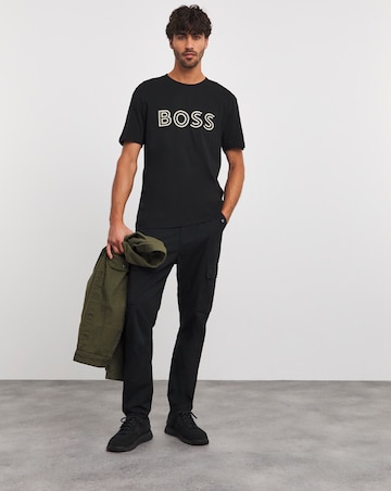 BOSS Short Sleeve Large Logo Black T-Shirt