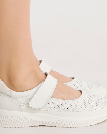 Rochelle Leather Bar Trainers Extra Wide EEE Fit