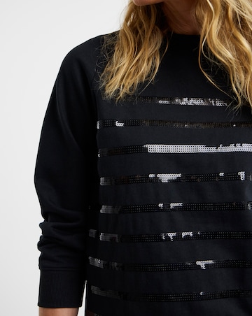 Sequin Stripe Sweatshirt