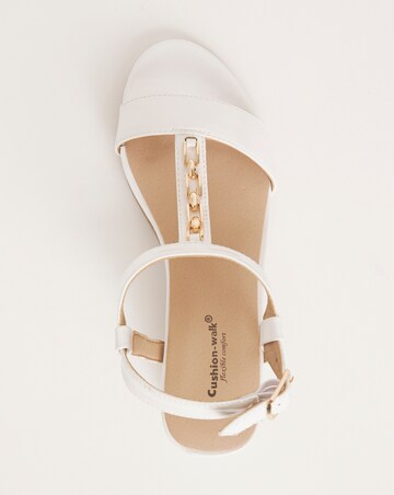 Cushion Walk T Bar Block Heeled Sandals E Fit