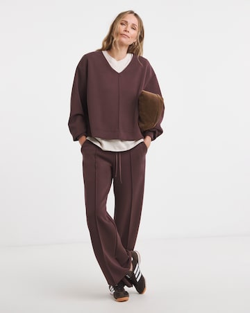 Anthology V Neck Sweatshirt With Satin Trims