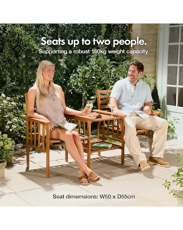 VonHaus CannesWooden Garden Loveseat Bench