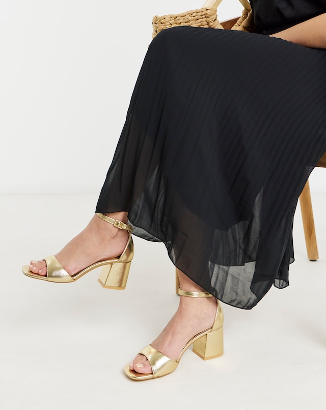 Coco Barely There Block Heel Sandals - Wide Fit (E)