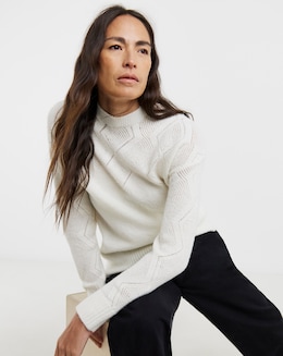Ivory Yoke Stitch Jumper