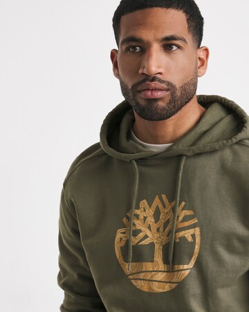 Timberland Kennebec River Front Camo Tree Logo Green Hoodie - Green
