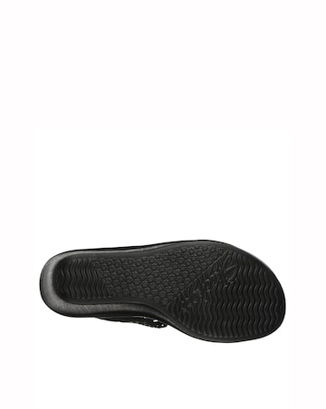 Skechers Black Rumble On Sassy Dayz Wedge Sandals- Wide Fit (E)