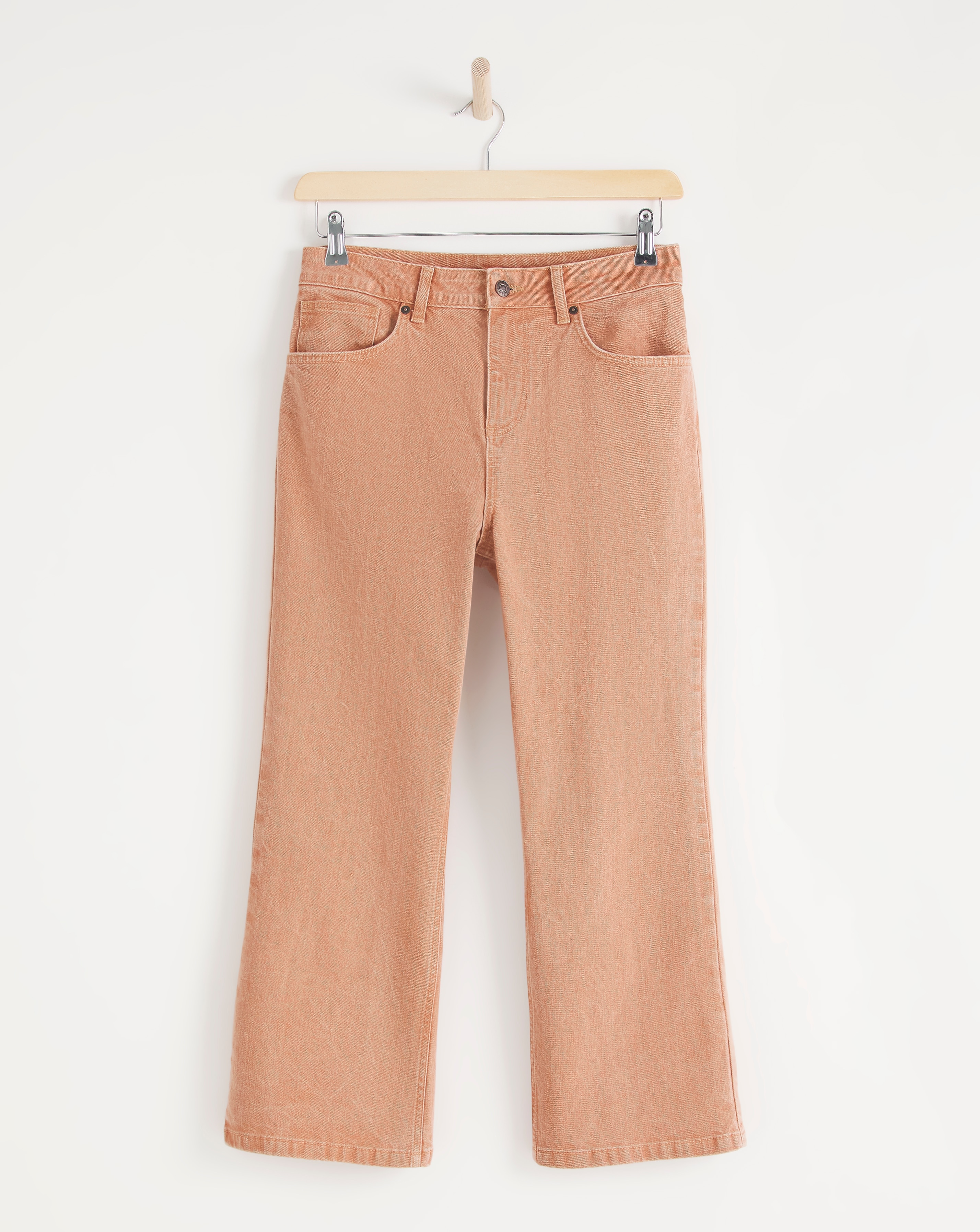 Anise Lily Baked Pink Crop Flare Jeans | JD Williams